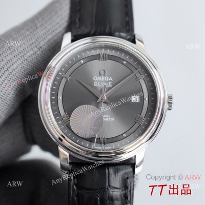 Swiss Quality Omega DeVille Co-Axial SS Rhodium Grey Dial Watch 8215 Movement-Best Replica Omega Watches